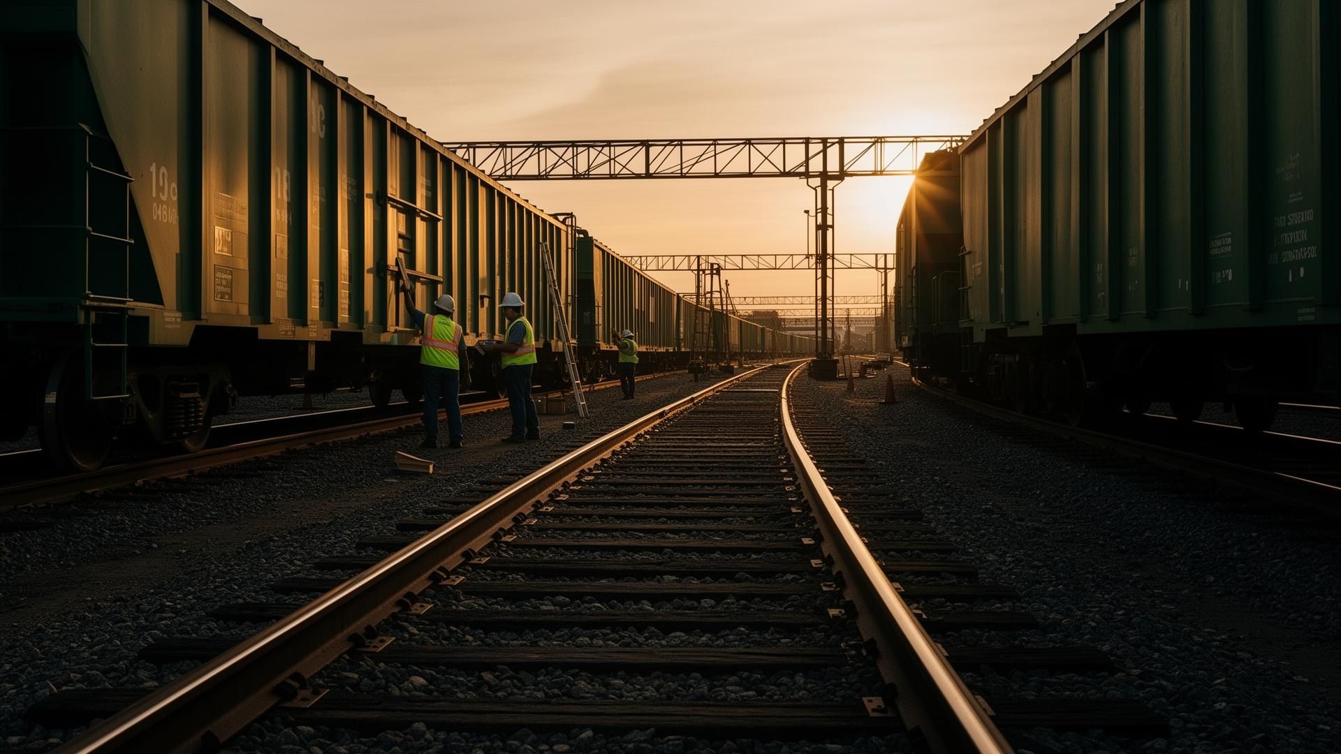 Rail operations team working on track infrastructure